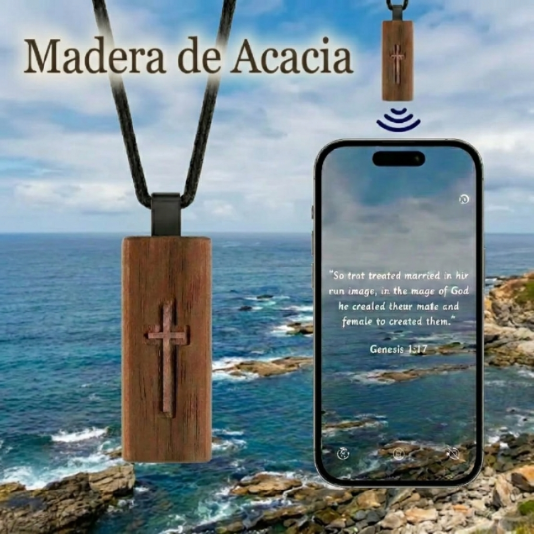 Wooden Necklace with Bible Guide