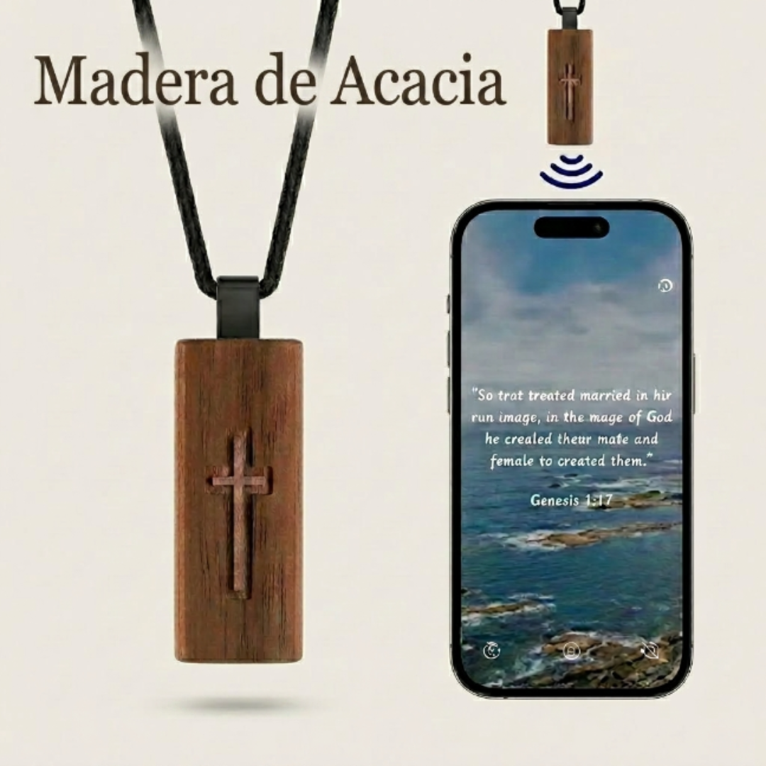 Collar religioso de Madera con Guía Bíblica