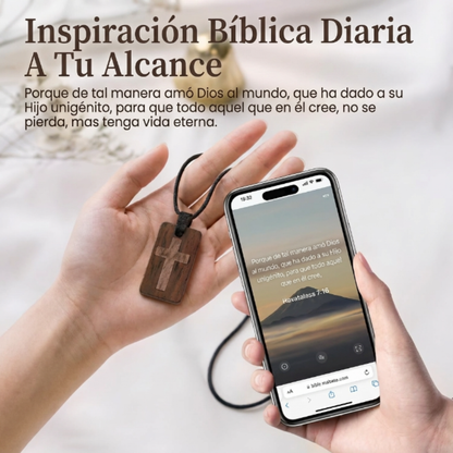 Collar religioso de Madera con Guía Bíblica
