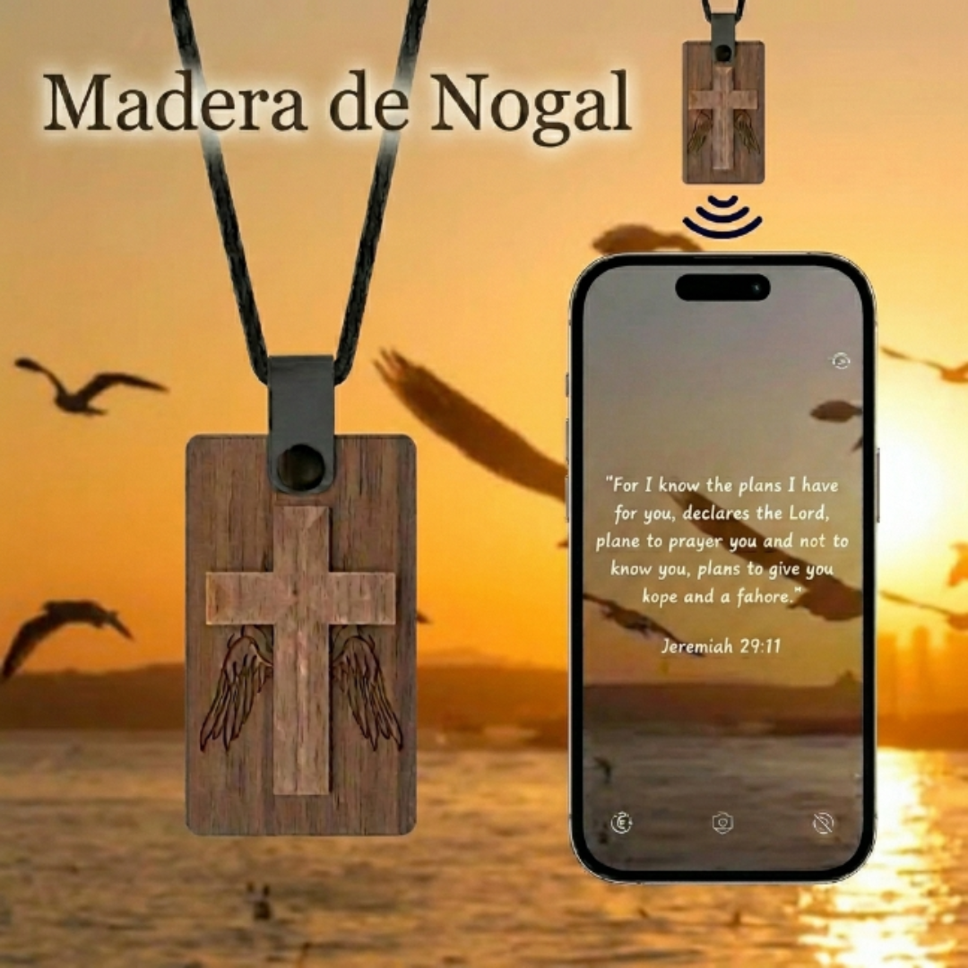 Wooden Necklace with Bible Guide